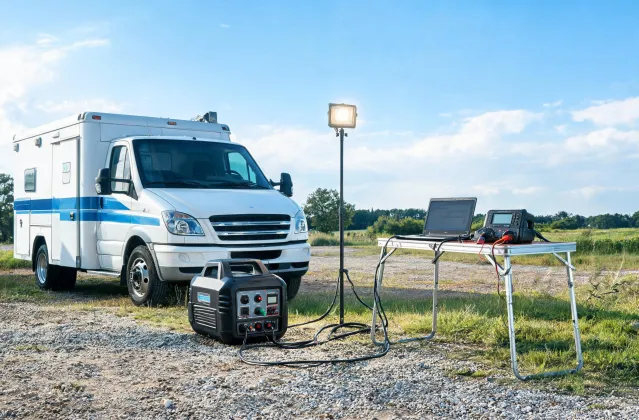 Generator supporting mobile field service