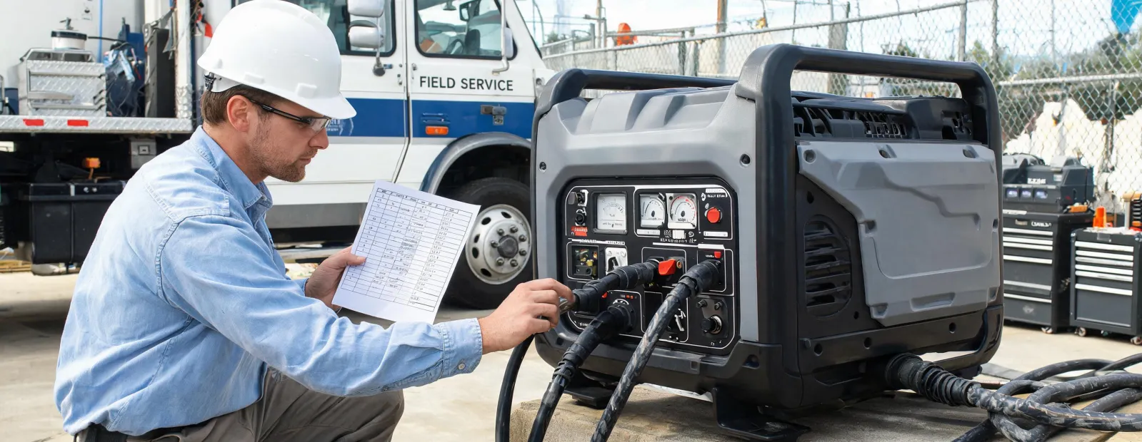 Generator application engineer reviewing a load worksheet